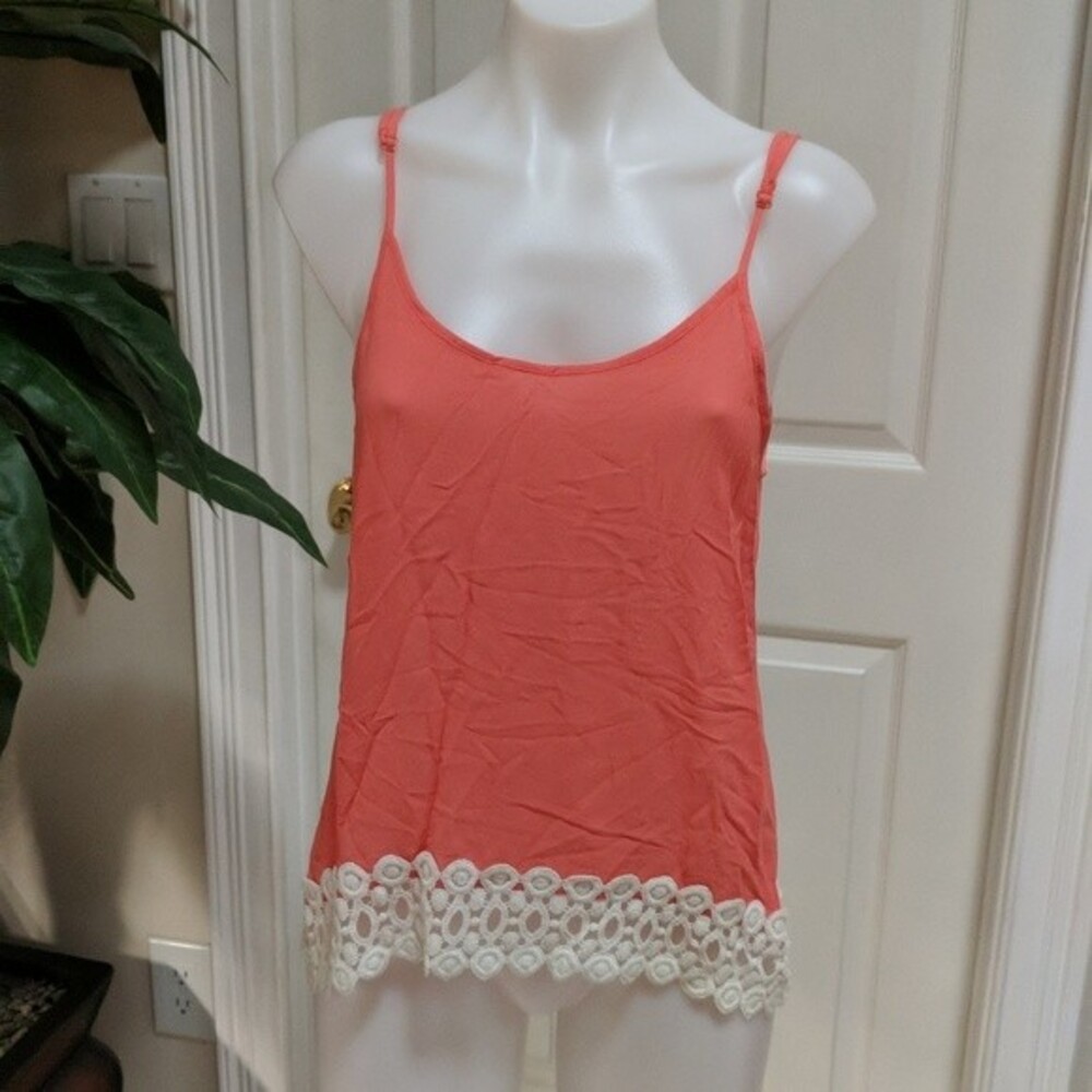 Liberty Love Women's Spaghetti Strap Tank Top with Lace Trim Size Medium